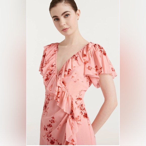 Cinq A Sept Womens Floral Print Hi-Low Midi Dress Size 2 NWT - Picture 10 of 14